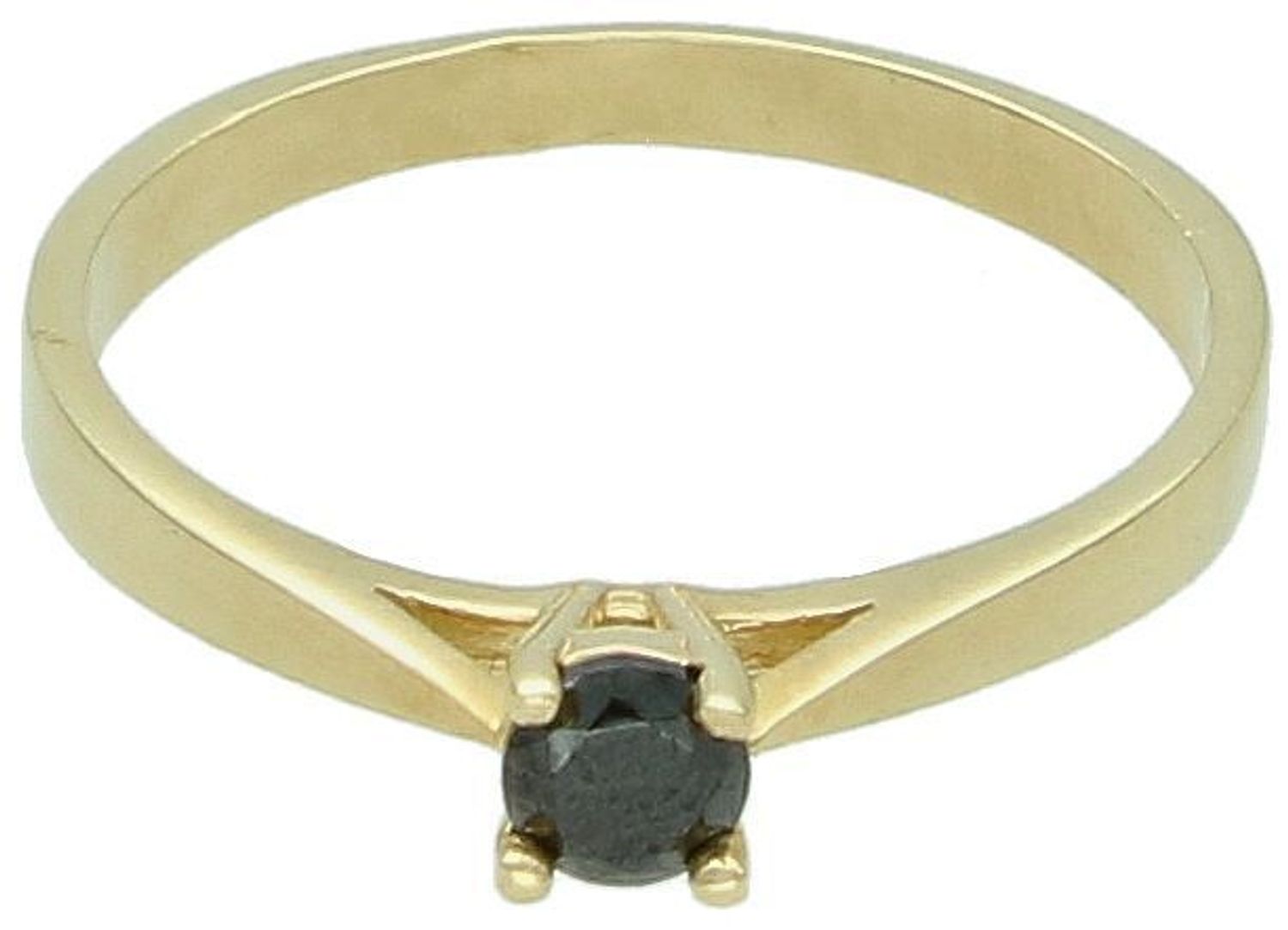 Pierścionek damski złoty próba 585, rozmiar 11 zdobiony czarną cyrkonią PI 6775A 585 Elegancki pierścionek damski wykonany z złota próby 585, ozdobiony subtelną, czarną cyrkonią 1.jpg